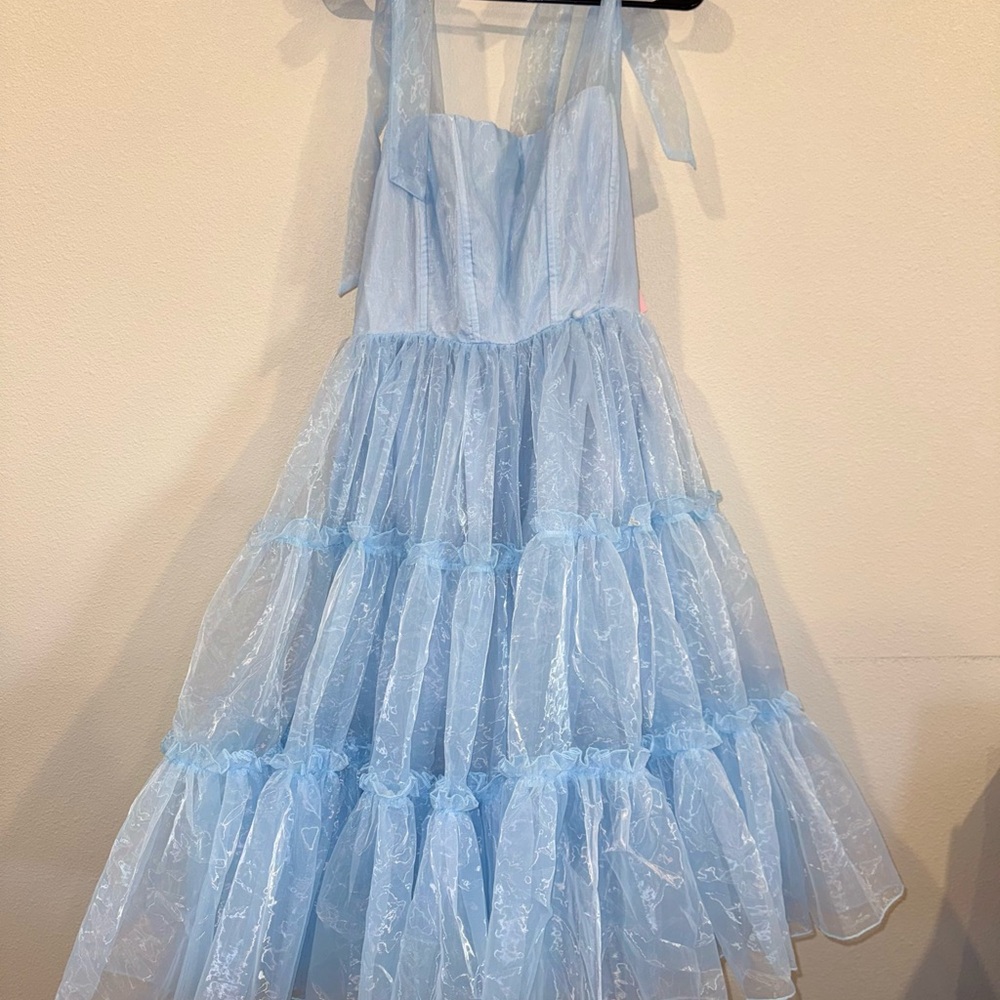 Wild Rose & Sparrow Siena Dress Blue Corset Tulle Mini L NWT Fairy - Picture 8 of 16